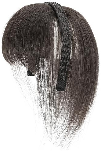 Lady Curved Bangs Geflochtenes Haarband Mit Wispy Bangs Fransen Geflochtene Haarteile Für Frauen Flache Ordentliche