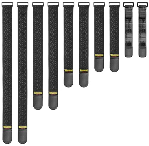 Cinchas Elásticas Trilancer con Tiras Antideslizantes,Conjunto de 5 Tamaños(61/46/36/30/23cm),Correas Multiusos Autoadherentes para Alargadore,Cable,Manguera,Bicicleta,RV y Organización de Garaje