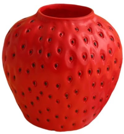 MagiDeal Résine de Fraise en résine Vase en Forme de Fraise de maître d'ornement Ornement décoratif Porte-Fleur Unique pour décoration de la Chambre à Coucher
