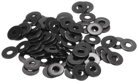 QUARKZMAN 100 Pcs Rondelles Plates Noires M2.5, Diamètre Extérieur 8mm, Rondelles Métalliques En Acier Inoxydable 304 Pour Vis Et Boulons