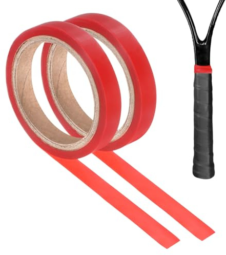 M METERXITY 2-Pack Grip Finishing Tape PVC Racket Wrap Grip Racquet Finishing Tapes for Pickleball/Racquetball/Badminton/Squash/Baseball Bat Handle Red