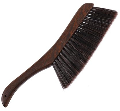 MALUGOGO Fine-bristled Dusting Brush with Solid Wood Handle for Bed Carpet and Clothes Cleaning Small with Hanging for Easy Storage Flexible Bristles for Strong Cleaning Power