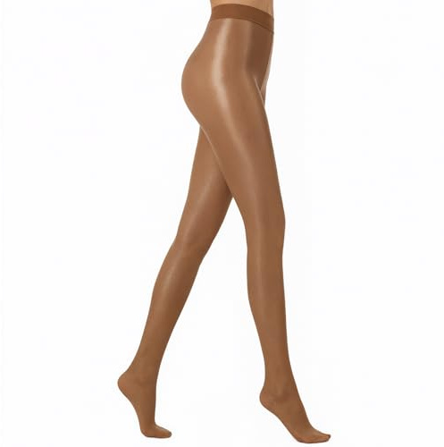 wlertcop Medias de mujer brillantes sexy aceite brillo pantimedias marrones medias transparentes mujer medias marrones brillantes medias 70 denier cintura alta medias finas niñas ultrafinas
