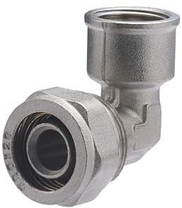 Acoplamiento multicapa de compresión (atornillado) codo Ø20 – hembra 15 x 21 nogal & THIEBAULT