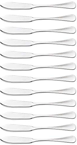 Arcos Serie Madrid - Box 12 Stück Fischmesser Tischmesser Tafelmesser - Monoblock aus einem Stück Edelstahl 90 mm Farbe Silber (12 pcs)