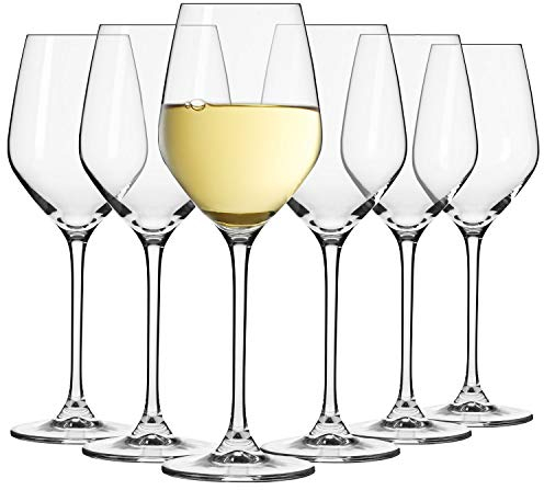 Krosno Copas pequeñas de vino blanco | Juego de 6 | 200 ml | Colección Splendour | Ideal para casa, restaurantes y fiestas | Apto para lavavajillas | Cristal sin plomo