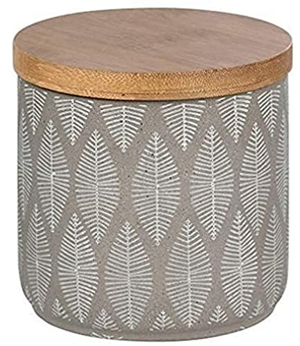 WENKO Universaldose Tupian Grau Keramik - Kosmetikdose, Wattedose, Keramik, 10 x 10.5 x 10 cm, Grau, 10.5 x 10 x 10 cm