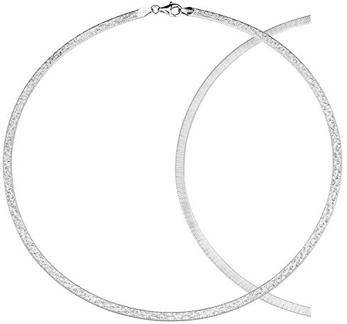 MATERIA Damen Collier Silber Kette - Tondakette Halsreif Halskette Frauen 925 Sterlingsilber rhodiniert inkl. Etui CO-22