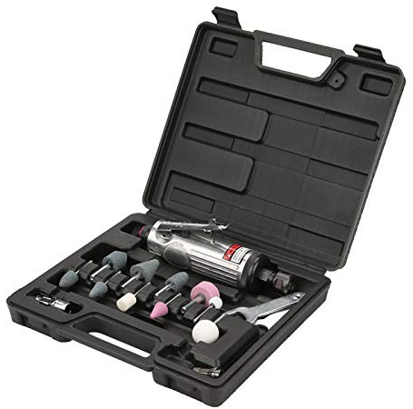 LANTRO JS Máquina lijadora neumática de aluminio, AT-7033K Kits de Amoladora de ángulo de aire 16pcs, Herramienta de pulido, Amoladora angular de pulido,juego de herramientas de molino de molienda