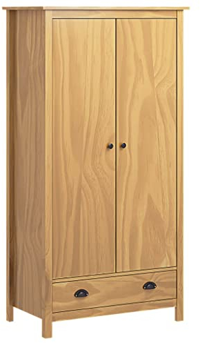 MOONAIRY Kleiderschrank mit 2 Türen, Schlafzimmerschrank, Kleiderschränke, Garderobenschrank, Ordnungssystem Kleiderschrank, Haushaltsschrank, Hill Range 89x50x170cm Kiefer Massiv