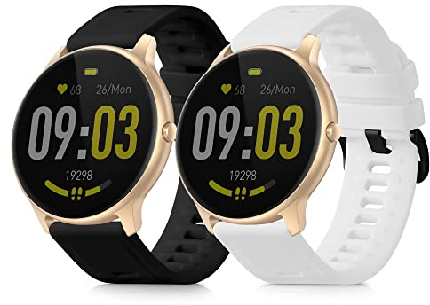 kwmobile Straps for AGPTEK LW11 Straps - 2x Replacement Silicone Watch Bands - Smartwatch or Fitness Tracker
