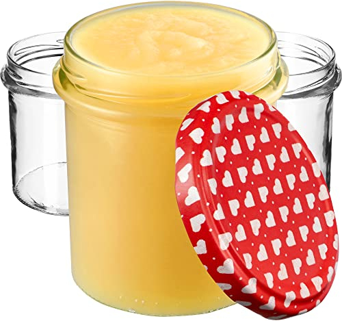 KADAX 20 vasetti per conserve da 350 ml con coperchio a vite fi82 mm, per funghi, confetture, miele, barattoli per marmellate con coperchio, barattoli ermetici da regalare