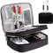 OrgaWise Organizer Cavi da Viaggio Accessori Custodia Cavi Borsa Porta Cavi per Carry Fotocamera,Ipad e Scheda di Memoria con Set di 2 Linee Dati Protect Set (3-strato-Nero)