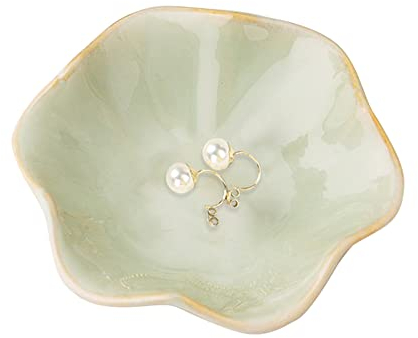 Keramik Schmuckschale, Blatt-Schmucktablett, Schlüsselablage, Kleiner Ringhalter, Schmuckteller, Schmucktablett, Auffangschale, Nachttisch-Dekoration für Diele, Tisch, Raumdekoration