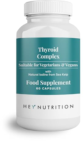 Hey Nutrition Thyroid Complex Supplement - Copper, Iron, Zinc, Selenium, Vitamin B Blend - Advanced Thyroid Function - 60 Capsules/30 Servings - Non-GMO, Vegan