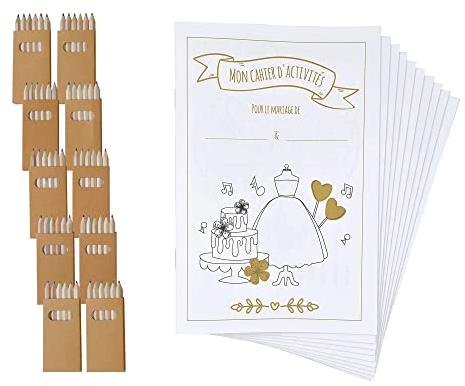 Lot de 10 cahiers d‘activités pour enfants pour un mariage, Activités enfants pour un mariage, Cadeau pour invités de mariage, Cahiers d’activités mariage