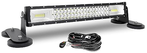 AUXTINGS 22 pollici 56 cm Barra Led Fuoristrada, Con 12V Cablaggio y Supporto Magnetico Staffa,Barra Luce Led Esterno 6000K Fari Luci di Lavoro Per Auto Guida Trattore Camion SUV 4x4 Veicoli Offroad