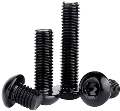 ORANXIN M6 x 12mm 20 Pcs Halbrundschrauben Schwarz verzinkt Edelstahl 304 Runder Kopf Innensechskant Bolzen Pan Kopf Allen Schrauben Maschinenschraube