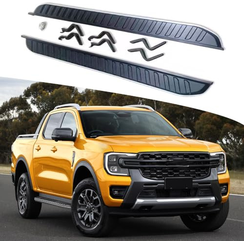 FTAPACCE Estribos laterales Nerf Bars para Ford Ranger P703 2023 2024, 2 unidades, plástico de aluminio