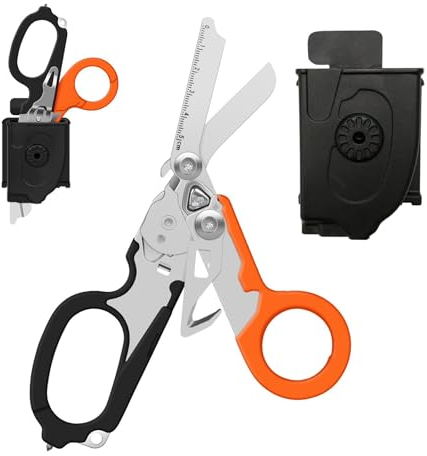 Trauma Schere Multitool Rettungsschere mit 6 Praktischen Funktionen Faltbare Scherenzange aus Edelstahl-Ideal für Professionellen Einsatz Im Rettungsdienst Oder Alltägliche Aufgaben