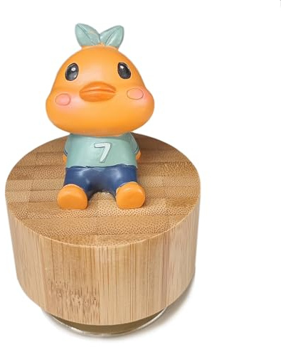 falado Mini caja de música giratoria de madera con bonito adorno de pollito (melodía: It's a Small World)