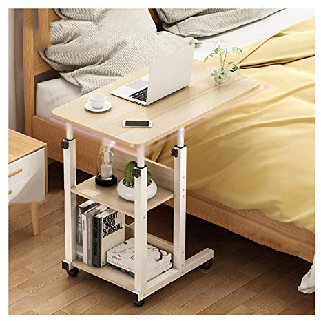 Mobiler Überbett-Computertisch Days Überbetttisch Tragbarer Laptop-Schreibtischwagen Verstellbarer Arbeitsplatz mit Rollen für das Heimbüro Tisch mit Rollen über dem Bett