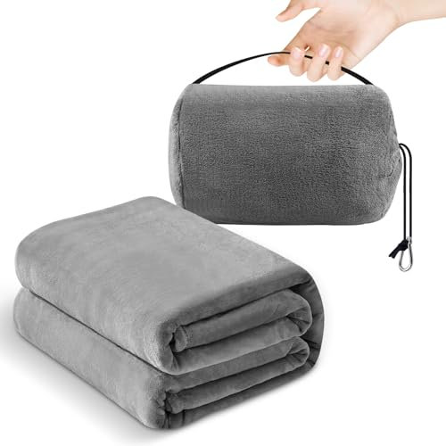 MEYAGOT Reisekissen & Reisedecke 2 In 1, 2 In 1 Verwandlungskissen, 1.27 * 1.52m Reisedecke Flugzeug, Flugzeugdecke Ultraleicht Für Flugzeug, Auto & Unterwegs, Flugzeugdecke Für Erwachsene & Kinder