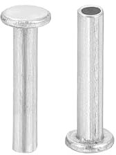 sourcing map 50Pcs Semi Tubular Rivets, 2mm x 10mm Aluminum Round Flat Head Semi-Tubular Rivet Metal Stud Rivet for Industry Household Repairing Fastening, Silver