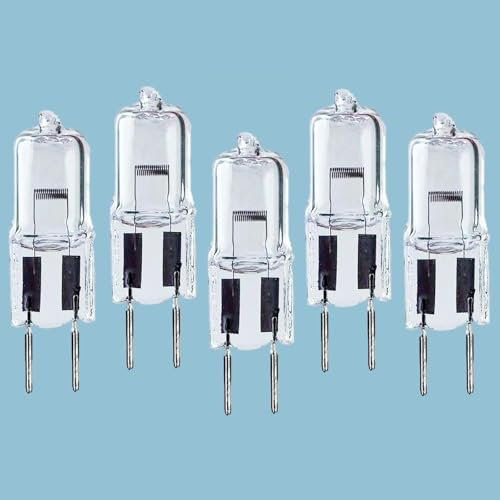 BULBEAWICK GY6.35 Bi-Pin Sockel AC/DC 24V Halogenlampe Dimmbar Warmweiß,5er Pack G6.35 24V-50W