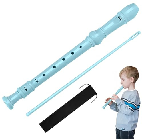 Sopran-Blockflöte für Anfänger, Kinder, Blockflöte für Kinder Anfänger Sopran Griffweise, 8-Loch Flöte für Erwachsene, 3-teilig, mit Reinigungsset, Baumwolltasche, Grifftabelle,