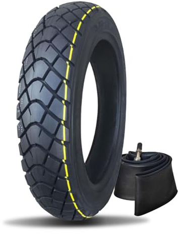 3.00-12 Offroad-Motorradreifen und Schlauchsatz – Vorder oder Hinterrad Offroad Dirtbike Set – Universeller Ersatzreifen 80/100-12 für Dirt-Pitbikes | 55J 8 P.R. | Maximale Tragkraft: 221 kg