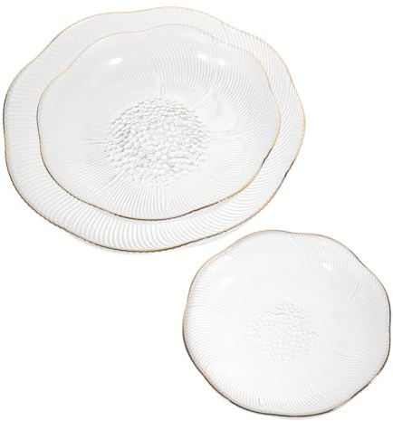 GLEAVI 3stücke Glastablett Für Desserts Snacks Und Schmuck Serviertablett Für Party Geburtstag Hochzeit Glattes Glasmaterial Langlebig Und Haltbar