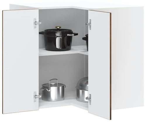 WKIEQACO Schränke und Aufbewahrung, Küchenschränke, Küchenwand-Eckschrank, Lucca, geräuchertes Eichenholz, Holzwerkstoff