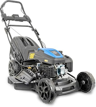 Hyundai 20” 51cm Electric Start Self-Propelled Petrol Lawnmower, 196cc 4-Stroke Engine, 4-in-1 Mulch Bag Side & Rear Discharge, 60L Grass Box, Black Edition