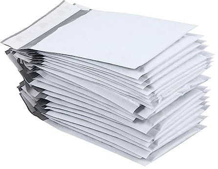 Uonlytech Luftpolster Versandtaschen Stoßfeste und Dehnbare Weiße 9x13 4cm 50 Stück Gepolsterte Umschläge für Sicheren Versand von Kleidung und Decken