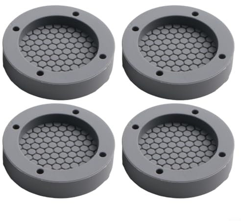 Set di 4 tappetini antivibrazione in silicone per lavatrice, antiscivolo, materiale morbido (grigio)