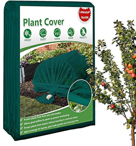 Generico Telo Antigelo - Coperta Antibrina Invernale,Protezione UV Traspirante per Vigneto Serra Balcone Piante in Inverno Siccità Semenzaio Frutteto