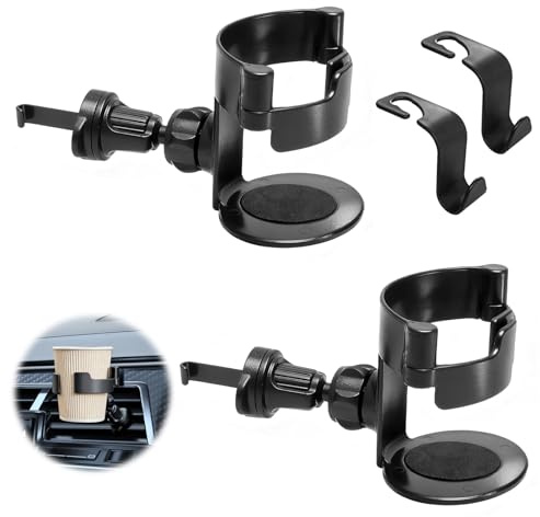 KQDRAVINE Porte-Gobelet 2 Pièces pour Voiture avec Deux Petits Crochets, Porte-Gobelet pour Voiture, Support Gobelet Voiture, Porte-Bouteille pour Cendrier, Tasse à Café et Canette de Boisson