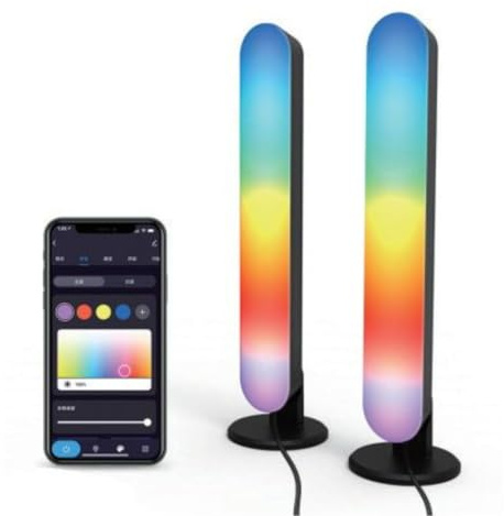 Wiby Lampada intelligente WiFi, compatibile con Alexa e Hey Google, sincronizzazione musicale RGB regolabile per giochi, film e decorazione della stanza. (Intelligente)