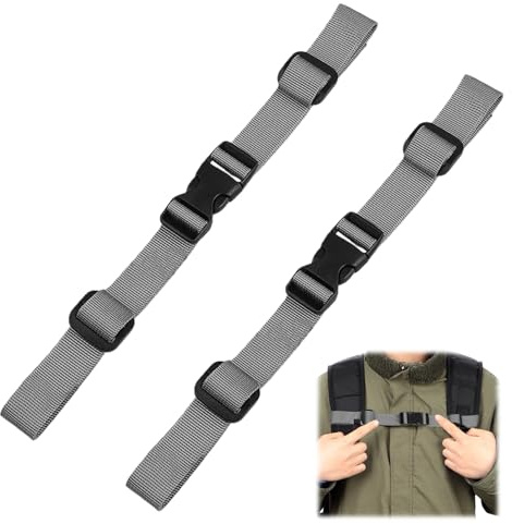 Wefaly 2 Stück Verstellbarer Brustgurt Rucksack, Rucksackriemen Kinder aus Nylon mit Schnellverschluss rutschfest Strapazierfähiger Brustgurt für Jogging Wandern Reisen Klettern Gurtband