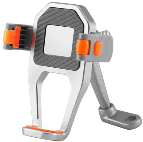 NiuLumea Support de téléphone pour moto et vélo tout-terrain, support de navigation en alliage d'aluminium avec rotation à 360 degrés, design de verrouillage à ressort, pour téléphones de 5,8 à 8,5 cm