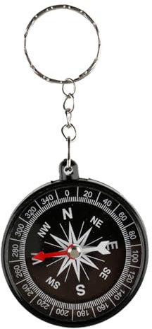 Tabanzhe Pocket Hiking Compass,360 Degree Rotating Navigation Compass with Key Ring, Compact Outdoor Camping & Survival Direction Finder