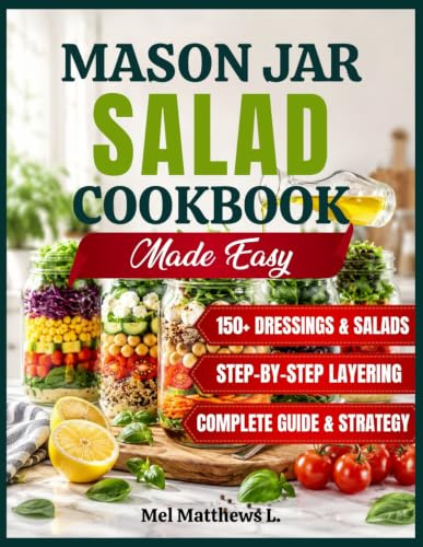 Mason Jar Salad Cookbook Made Easy: Step-by-Step Layering, High-Protein Recipes, and Homemade Dressings for Make-Ahead Salads That Stay Fresh All Week
