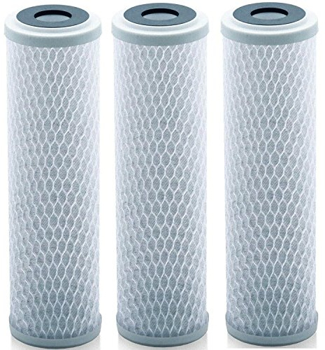 Lake Industries Universal 10 inch Carbon Block Water Filter Cartridge - Replacement CTO Water Purifier Filter, Activated Carbon (NSF 42 Certified) (3)