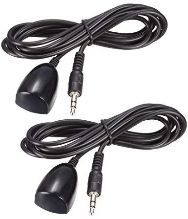 sourcing map Infrared Receiver Extender Cable 3.5mm 3.3-5.5v Jack 4.9 Feet Long 26-39ft Receiving Distance Black Head for IR 2pcs