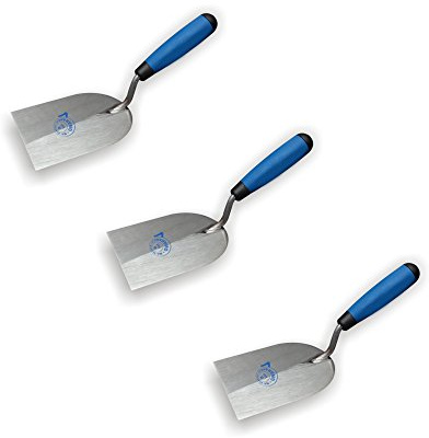 DEWEPRO 3er Set Gipserspachtel 100 mm – Profi Spachtelkelle Aus Edelstahl Mit Ergonomischem 2K-Softgriff – Hochwertige Stuckateurspachtel Für Glatte Oberflächen Und Langlebige Bauarbeiten