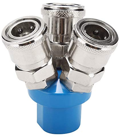 1/3 Pouce Coupleur Rapide de Raccord Pneumatique Coupleur Diviseur à Collet Multiple Type C pour le Raccordement de Flexibles et Pneumatiques (3 Way)