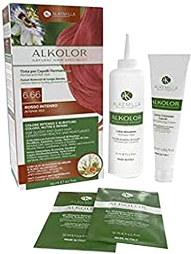 Tinta per Capelli Permanente 6.66 Rosso Intenso 155ml - Alkemilla