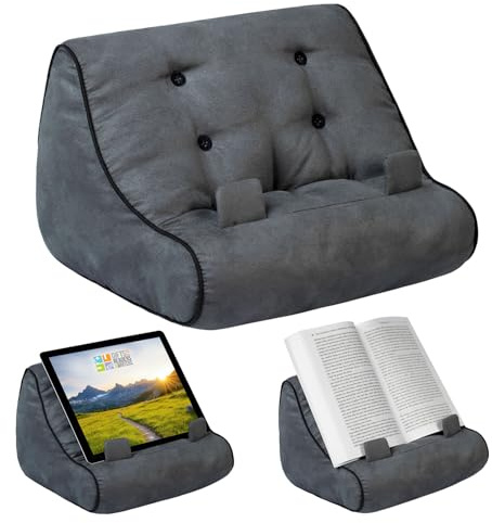 Gifts for Readers & Writers Book Couch iPad Tablet Halter Neuartig eReader Pause Sofa Kissen Ständer Geschenkidee - Grau
