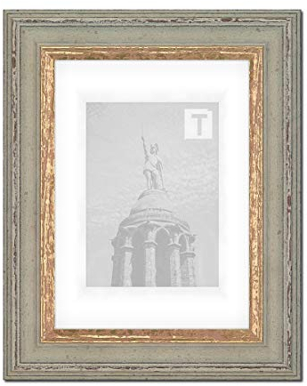 Barock-Bilderrahmen Heloise Weiß Gold 13 x 18 cm Museumsglas 2mm Antik gescheckt Vintage